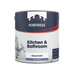Fortress  2.5Ltr Brilliant White Soft Sheen Emulsion Kitchen & Bathroom Paint