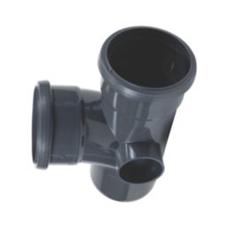 FloPlast  Push-Fit 92.5° Double Socket Soil Branch Anthracite Grey 110mm
