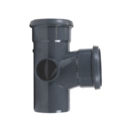 FloPlast  Push-Fit 92.5° Double Socket Soil Branch Anthracite Grey 110mm