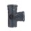 FloPlast  Push-Fit 92.5° Double Socket Soil Branch Anthracite Grey 110mm