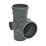 FloPlast  Push-Fit 92.5° Double Socket Soil Branch Anthracite Grey 110mm