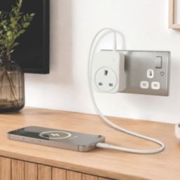 Masterplug 2-Outlet Type C Plug-Through Surge Adaptor 3A