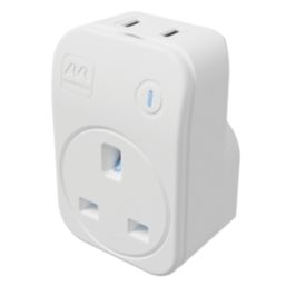 Masterplug 2-Outlet Type C Plug-Through Surge Adaptor 3A