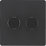 British General Evolve 2-Gang 2-Way LED Dimmer Switch  Matt Black with Black Inserts