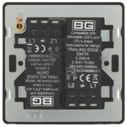 British General Evolve 2-Gang 2-Way LED Dimmer Switch  Matt Black with Black Inserts