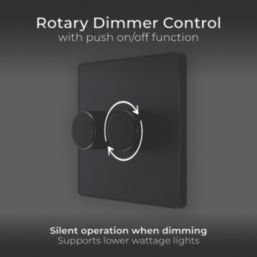 British General Evolve 2-Gang 2-Way LED Dimmer Switch  Matt Black with Black Inserts