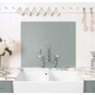 Laura Ashley  Mineral Grey Self-Adhesive Glass Kitchen Splashback 900mm x 750mm x 6mm
