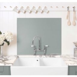 Laura Ashley  Mineral Grey Self-Adhesive Glass Kitchen Splashback 900mm x 750mm x 6mm