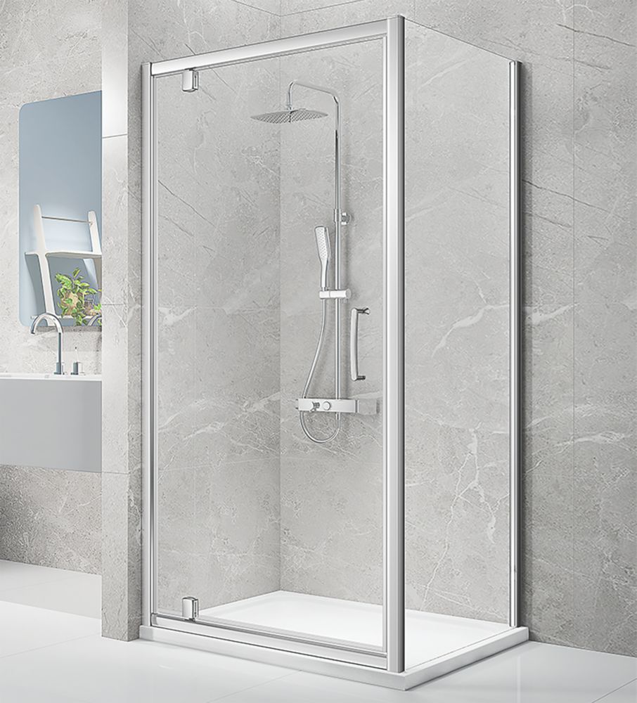 Triton Neo Eight Framed Square Pivot Door Shower Enclosure  Chrome  800mm x 800mm x 1900mm