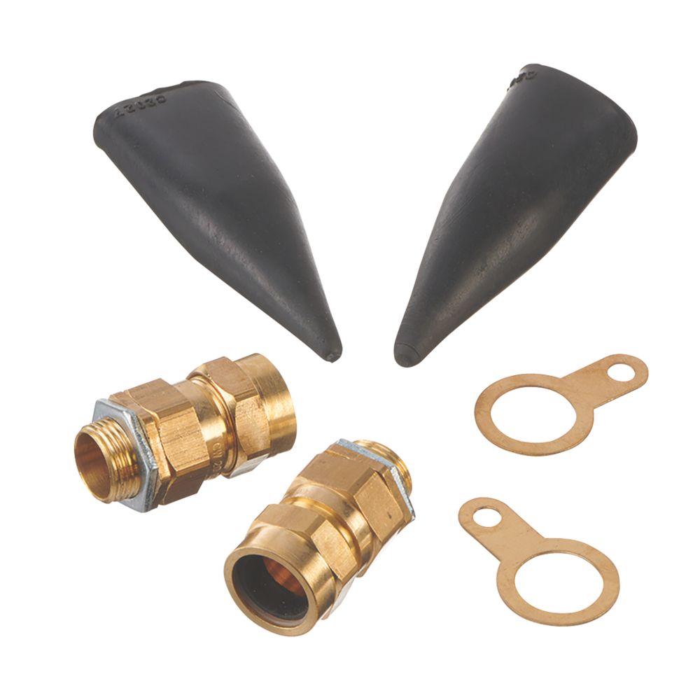 Vimark Brass Exterior Gland Kit 20mm 2 Pack - Screwfix