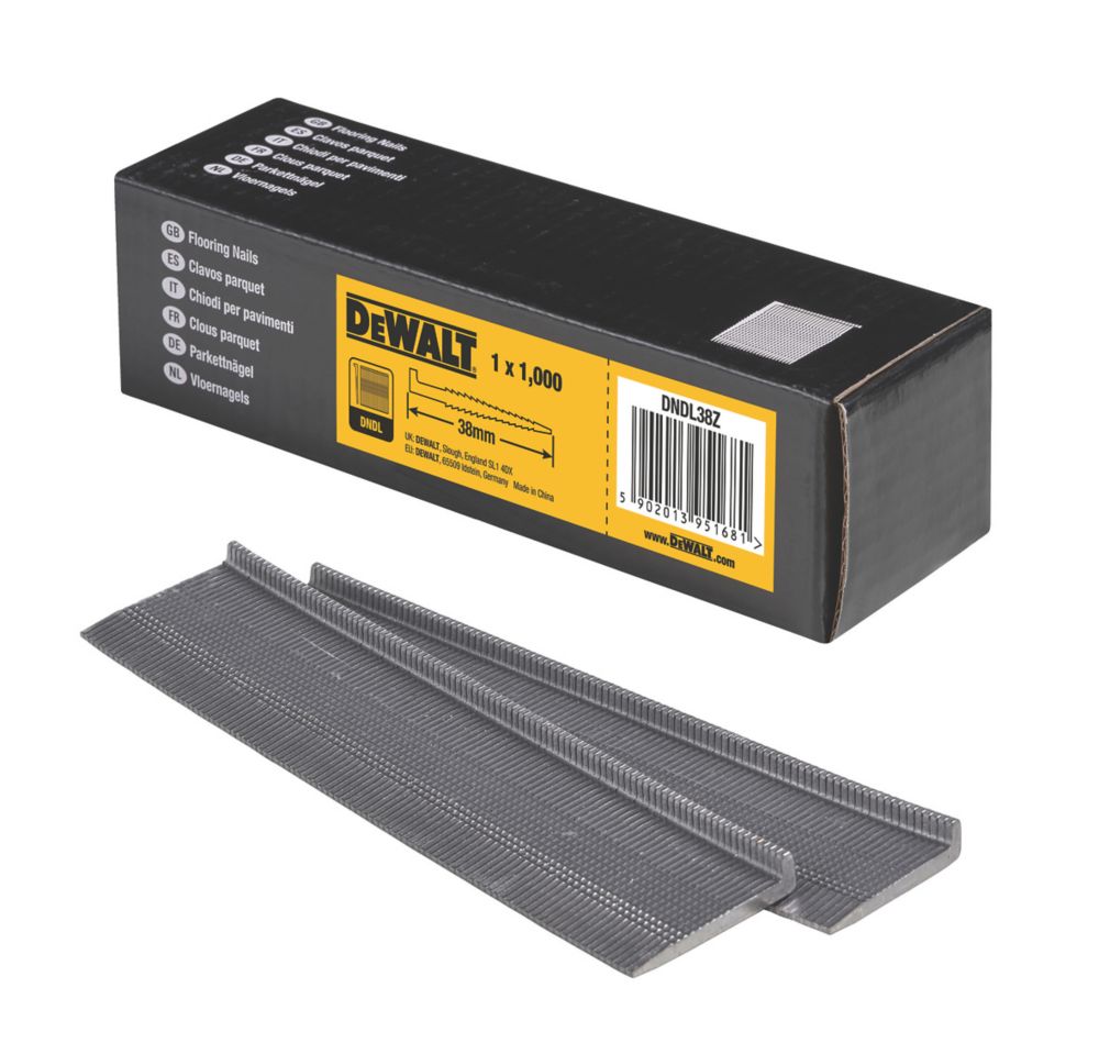 DeWalt Galvanised L-Shaped Flooring Cleats x 38mm 1000 Pack - Screwfix