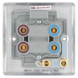British General Nexus Metal 45A 1-Gang DP Cooker Switch Brushed Steel with LED