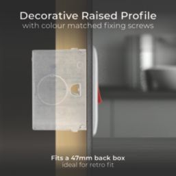 British General Nexus Metal 45A 1-Gang DP Cooker Switch Brushed Steel with LED