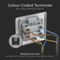 British General Nexus Metal 45A 1-Gang DP Cooker Switch Brushed Steel with LED