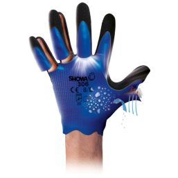 Showa 306 Gloves Blue/Black X Large