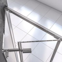 Aqualux Edge 8 Semi-Frameless Square Shower Enclosure  Polished Silver 760mm x 760mm x 2000mm