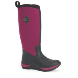 Muck Boots Arctic Adventure  Size 6 Womens Black/ Maroon Non Safety Wellies