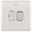 Schneider Electric Lisse Deco 13A Switched Fused Spur with LED Brushed Stainless Steel with White Inserts