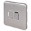 Schneider Electric Lisse Deco 13A Switched Fused Spur with LED Brushed Stainless Steel with White Inserts