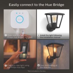 Philips Hue Inara Outdoor LED Smart Wall Light Black 7W 550lm