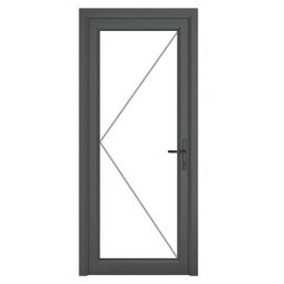 Crystal  Fully Glazed 1-Clear Light Left-Handed Anthracite Grey uPVC Back Door 2090mm x 890mm
