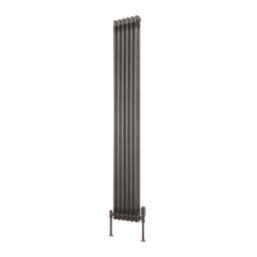 Reina 1800mm x 290mm 2535BTU Raw Metal Vertical 2 Column Radiator