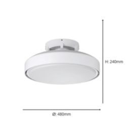 Eglo Morenci LED 480mm Ceiling Fan Light Matt White 43W 5200lm