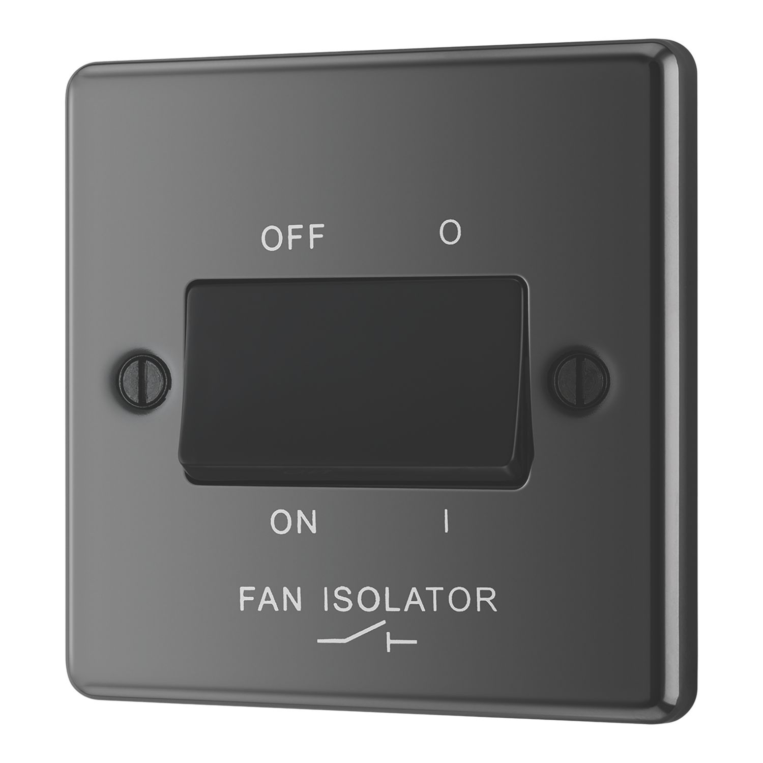 LAP 10AX 1-Gang 3-Pole Fan Isolator Switch Black Nickel with Black Inserts (638PN)