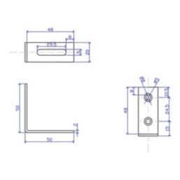 Essentials Adjustable Corner Brackets Silver 50mm x 50mm x 20mm 10 Pack
