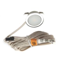 VEW Sola Recessed Round LED Kitchen Plinth Lights Polished Chrome 0.4W 27lm 6 Pack