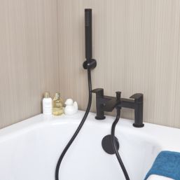 ETAL Spear Matt Black 123mm Deck Mounted Dual Control Manual Shower Mixer Tap