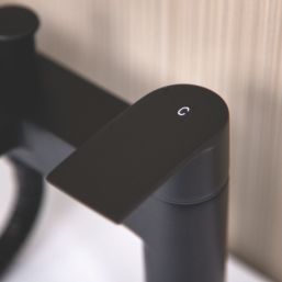 ETAL Spear Matt Black 123mm Deck Mounted Dual Control Manual Shower Mixer Tap