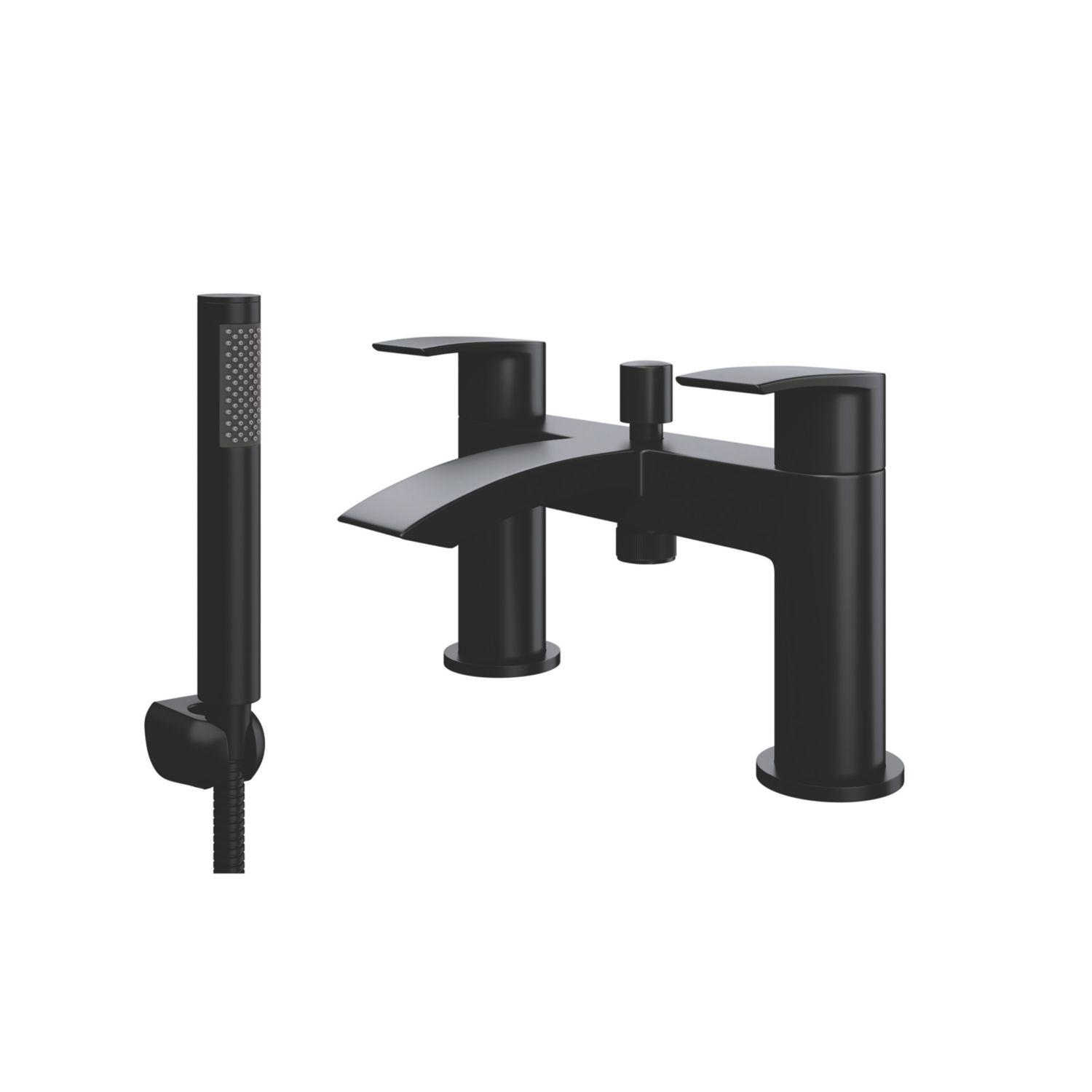 ETAL Spear Deck Mounted Bath Shower Mixer Tap Matt Black (638YU)