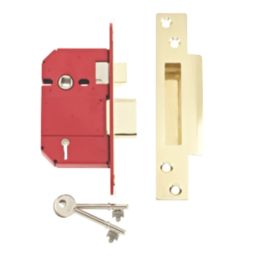 Union Fire Rated  Brass BS 5-Lever Mortice Sashlock 68mm Case - 45mm Backset