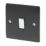 British General Nexus Metal 10AX 1-Gang Intermediate Switch Matt Black with White Inserts