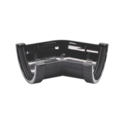 FloPlast MiniFlo uPVC 135° Half Round Gutter Angle Black 76mm
