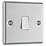 LAP  10AX 1-Gang 2-Way Light Switch  Brushed Stainless Steel with White Inserts
