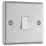 LAP  10AX 1-Gang 2-Way Light Switch  Brushed Stainless Steel with White Inserts