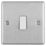 LAP  10AX 1-Gang 2-Way Light Switch  Brushed Stainless Steel with White Inserts