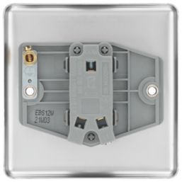 LAP  10AX 1-Gang 2-Way Light Switch  Brushed Stainless Steel with White Inserts