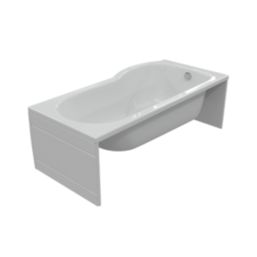 Nebraska Shower Bath Left-Hand Acrylic No Tap Holes 1700mm