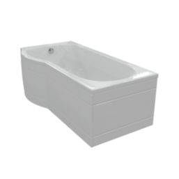 Nebraska Shower Bath Left-Hand Acrylic No Tap Holes 1700mm