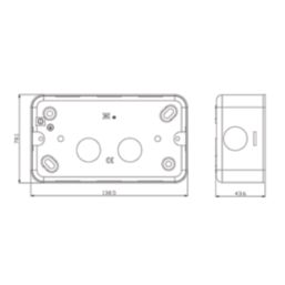 Knightsbridge  4-Module Modular Metal-Clad Back Box (3-4G) 43mm