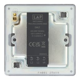 LAP  1-Gang 2-Way LED Dimmer Switch  Antique Brass with Colour-Matched Inserts