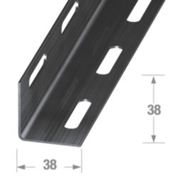 Essentials Perforated Black Angle Profile 2m x 38mm x 38mm