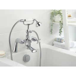 Bristan 1901 Chrome-Plated 345mm Deck Mounted Dual Control Manual Shower Mixer Tap