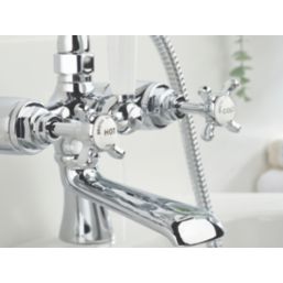 Bristan 1901 Chrome-Plated 345mm Deck Mounted Dual Control Manual Shower Mixer Tap