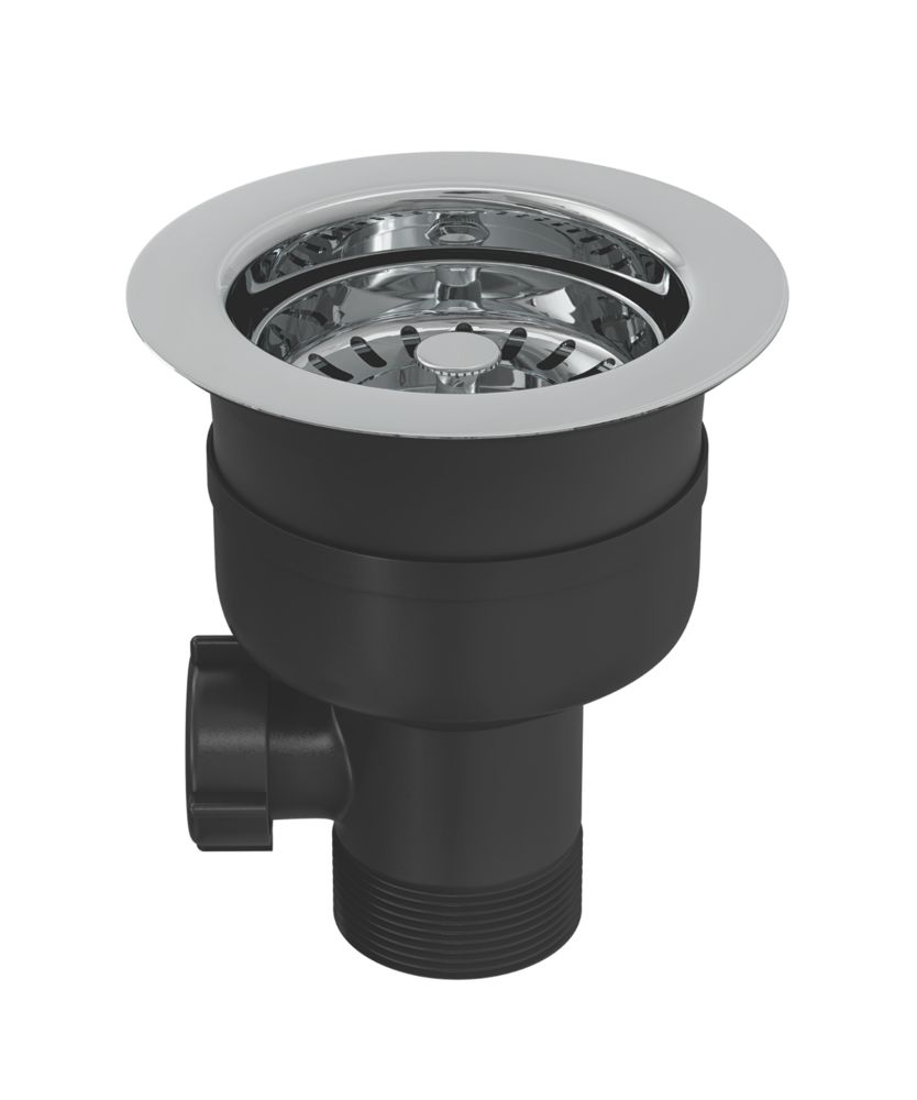 ETAL Top Fit Kitchen Sink Waste & Overflow Chrome 90mm Screwfix