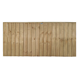 Forest Vertical Board Closeboard  Garden Fencing Panel Natural Timber 6' x 3' Pack of 3