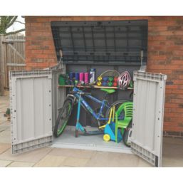 Forest  1200Ltr 5' x 2' 6" (Nominal) Plastic Garden Storage Box Taupe Grey